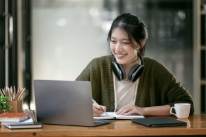 Portrait Confident Young Female College Student Preparing For Her Statement Of Purpose Sample Letter