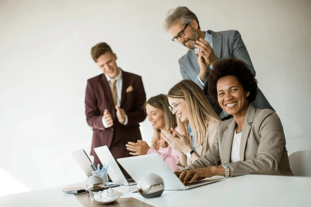 Dynamic Team Practicing Office Etiquette While Working