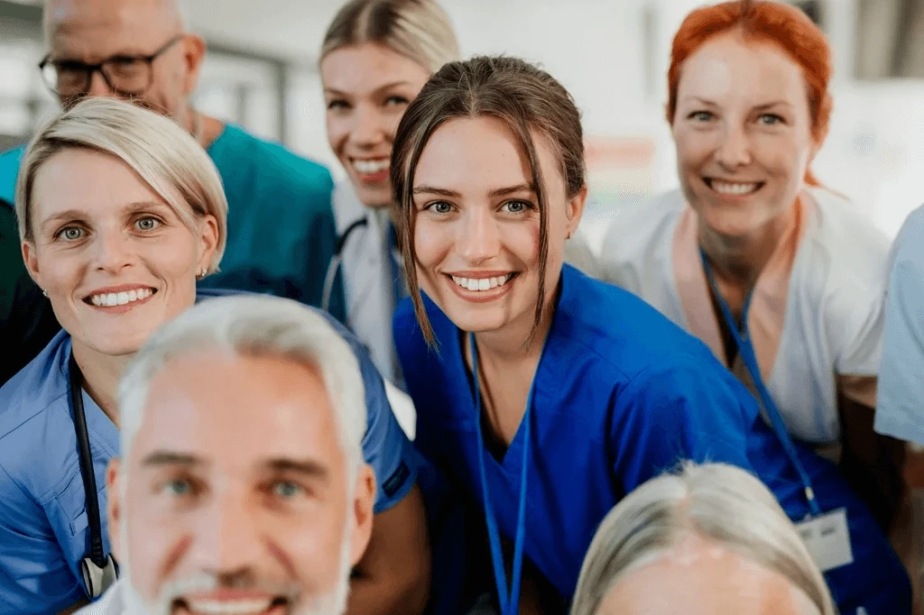 Group Of Enthusiastic Professional Caregivers