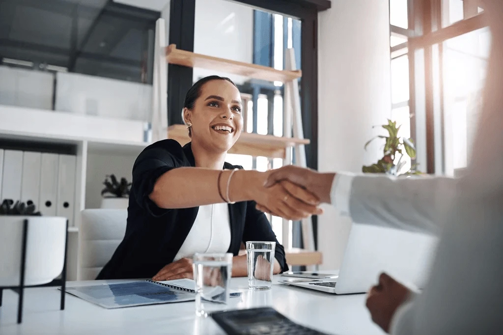 Newly Hired Applicant Smiling With Happiness After A Successful Interview