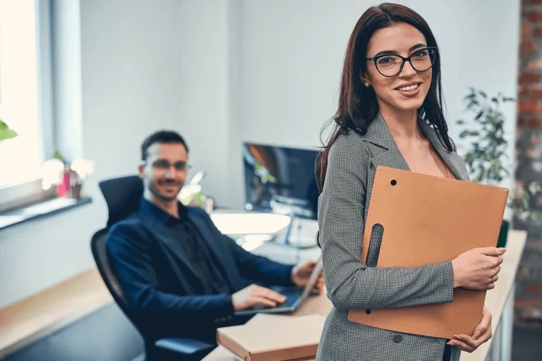 professionals working in a modern office setup