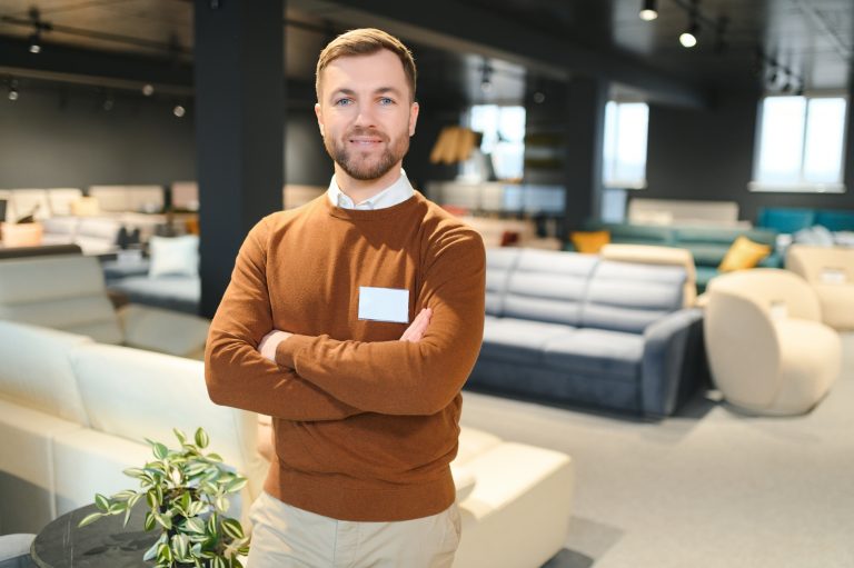 Sales assistant in furniture store