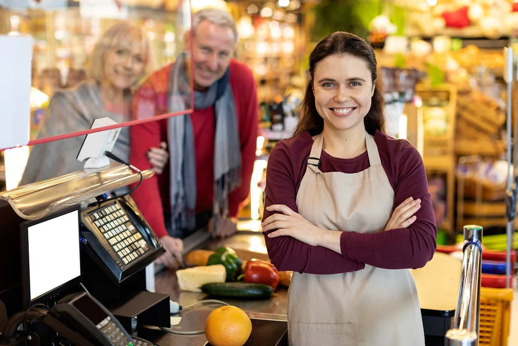 Beautiful Young Woman With Cashier Job Description