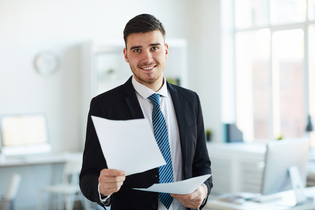 Man With Public Speaking Skills Giving Resume