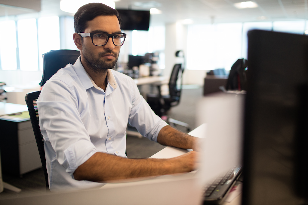 Concentrated Employee To Avoid Being Demoted At Work