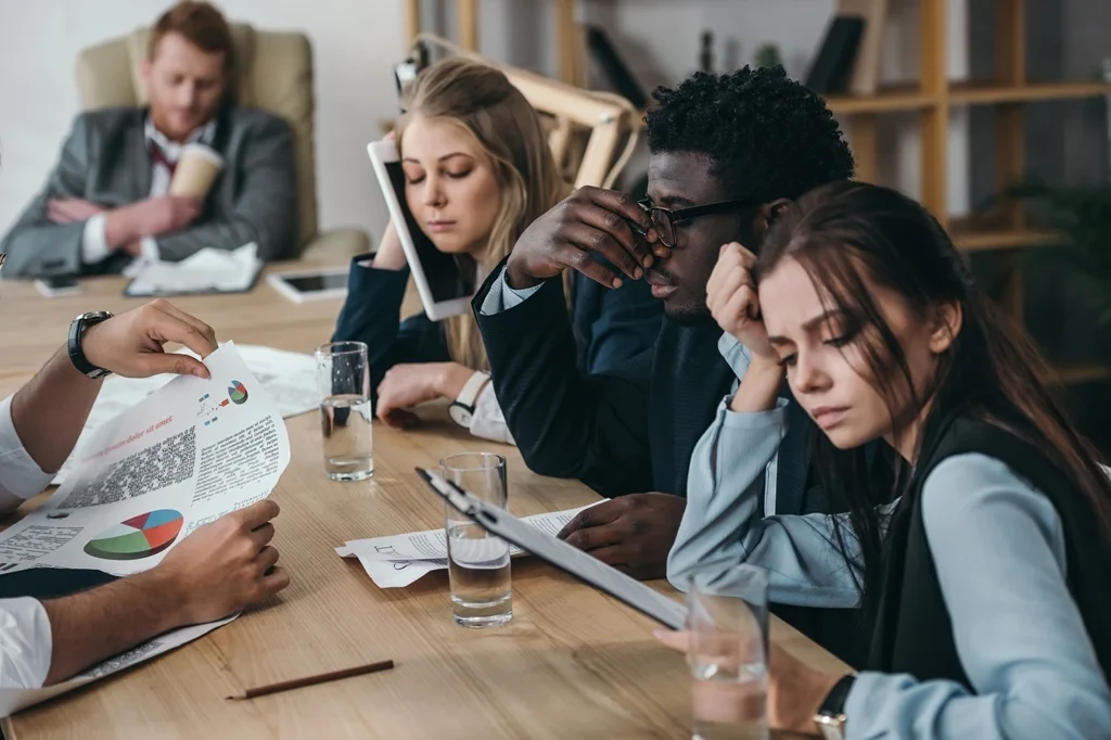 Employees Not Interested In The Meeting Agenda